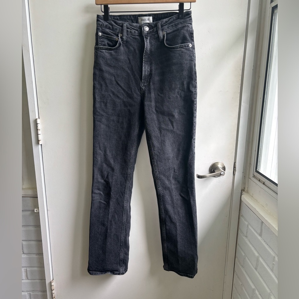 Agolde Riley High Rise Straight Leg Jeans 27 minimalist layered boho goth staple